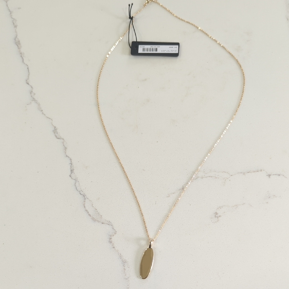 Ann Taylor Gold Oval Pendant Necklace - Picture 5 of 7